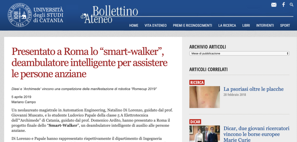 The “Smart-Walker” at the Romecup 2019